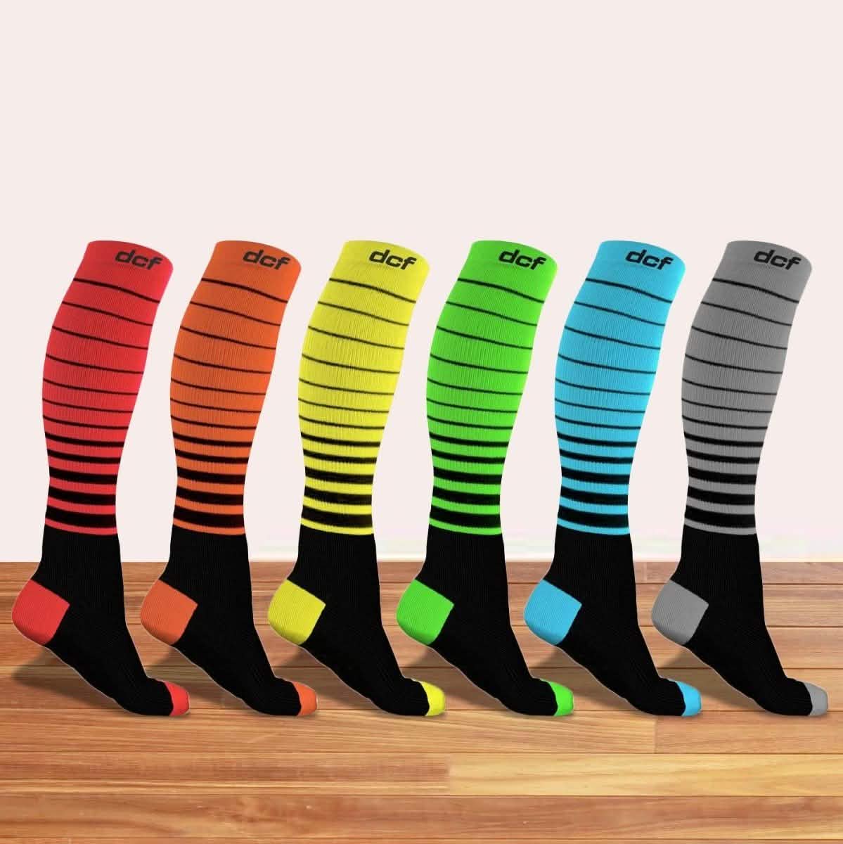 6-Pack: DCF Unisex Striped Compression Socks DailySale