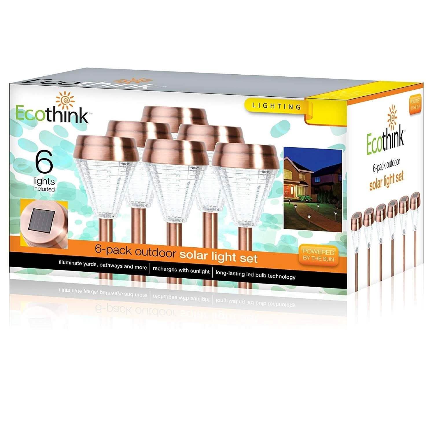6-Pack: EcoThink Outdoor Solar LED Pathway Light DailySale