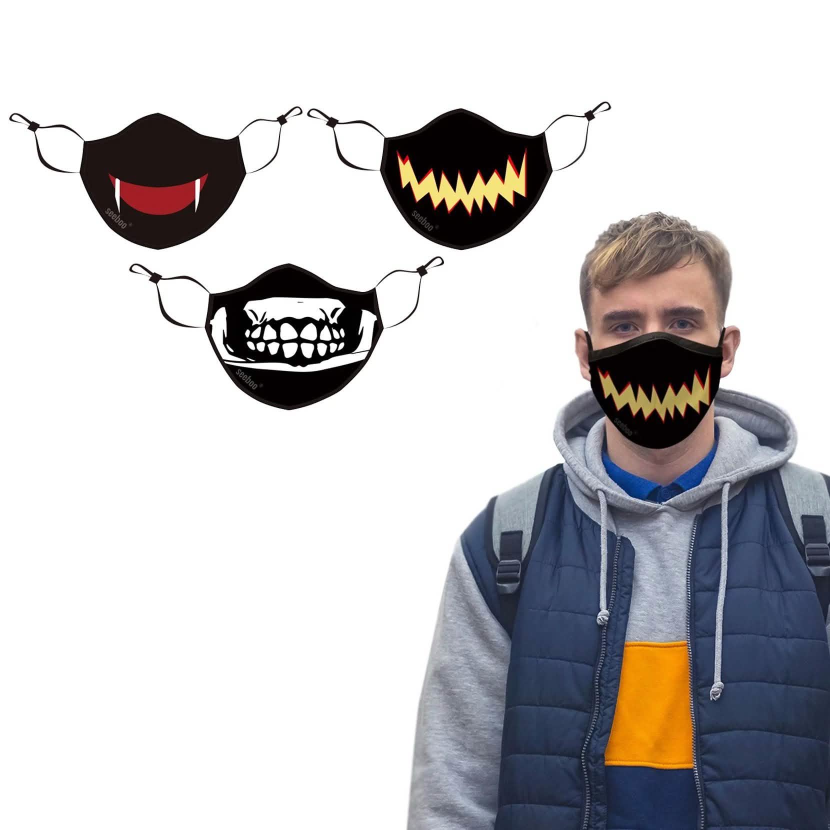 6-Pack: Halloween Two-Layer Special Reusable Face Mask with Adjustable Earloop DailySale