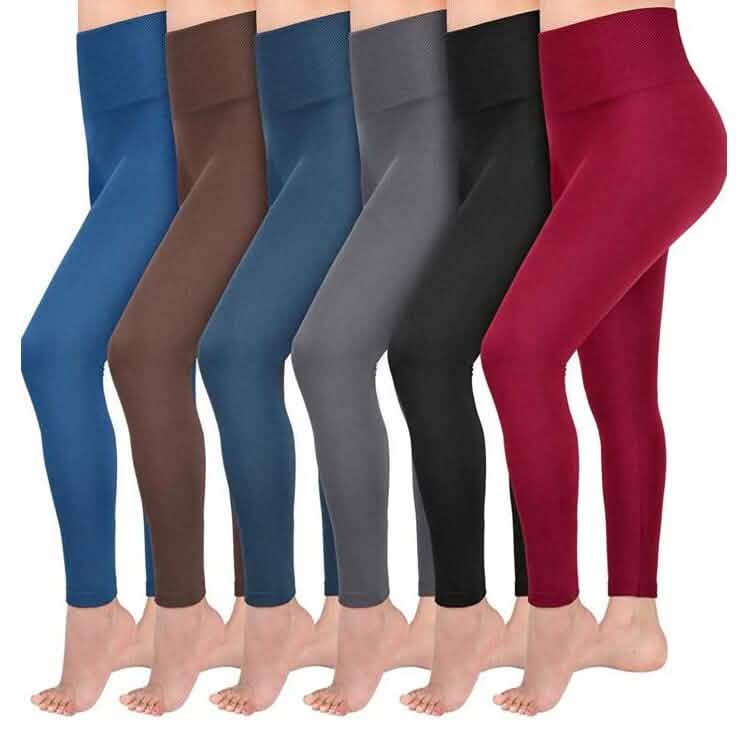 6-Pack: Hot Women’s Fleece Lined Leggings High Waist Soft Stretchy Warm Leggings DailySale
