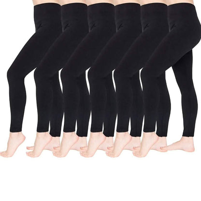 6-Pack: Hot Women’s Fleece Lined Leggings High Waist Soft Stretchy Warm Leggings DailySale