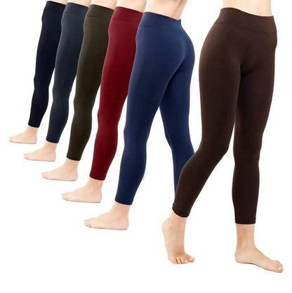 6-Pack: Hot Women’s Fleece Lined Leggings High Waist Soft Stretchy Warm Leggings DailySale