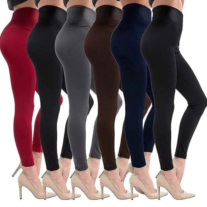 6-Pack: Hot Women’s Fleece Lined Leggings High Waist Soft Stretchy Warm Leggings DailySale
