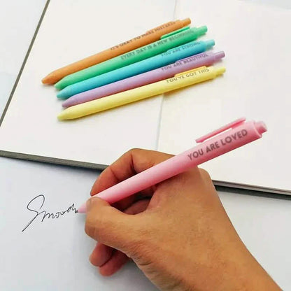 6-Pack: Motivational Rollerball Pens - Positive Message Writing Pens for Journaling DailySale