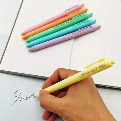 6-Pack: Motivational Rollerball Pens - Positive Message Writing Pens for Journaling DailySale