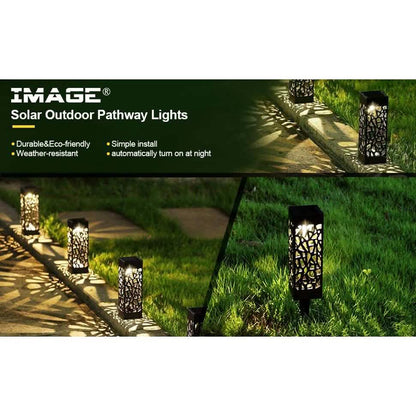 6-Pack: Outdoor Solar Light Powered Garden Pathway Lights Waterproof Hollow with Ground Spike DailySale