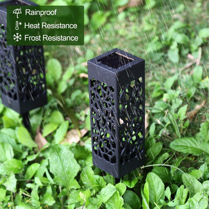 6-Pack: Outdoor Solar Light Powered Garden Pathway Lights Waterproof Hollow with Ground Spike DailySale