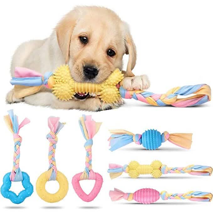 6-Pack: Puppy Teething Chew Toys with Interactive Ropes DailySale
