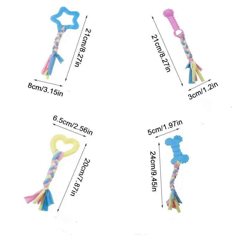 6-Pack: Puppy Teething Chew Toys with Interactive Ropes DailySale
