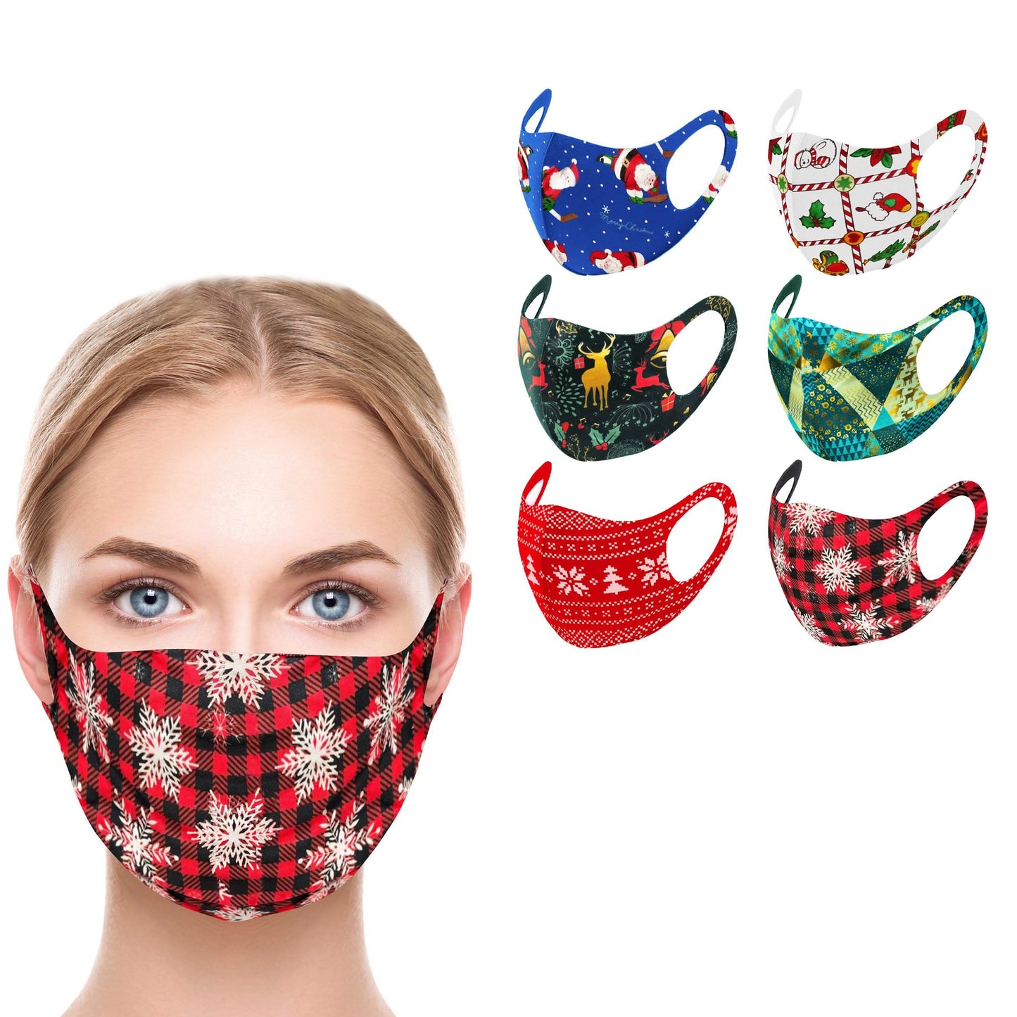 6-Pack: Reusable Holiday-Themed Face Masks DailySale