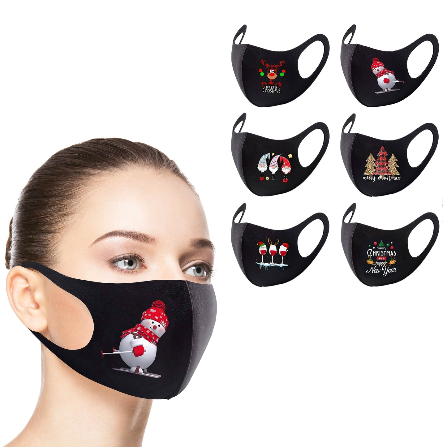 6-Pack: Reusable Holiday-Themed Face Masks DailySale