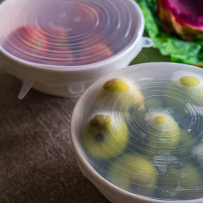6-Pack: Reusable Silicone Stretch Container Lids Covers for Food Storage - Fit Most Containers DailySale