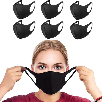 6-Pack: Reusable Washable Non-Medical Black Masks DailySale