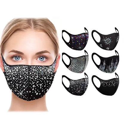 6-Pack: Rhinestone Holiday Bling Face Mask DailySale