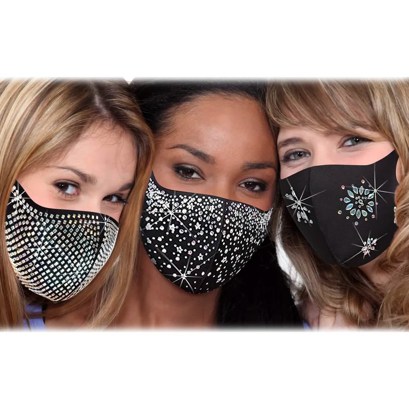 6-Pack: Rhinestone Holiday Bling Face Mask DailySale