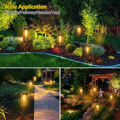 6-Pack: Solar Powered Stake Light IP65 Waterproof Auto On Off DailySale