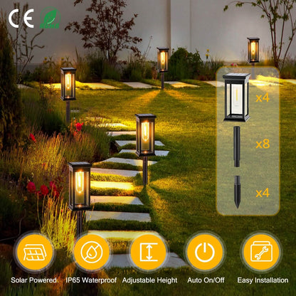 6-Pack: Solar Powered Stake Light IP65 Waterproof Auto On Off DailySale