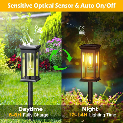 6-Pack: Solar Powered Stake Light IP65 Waterproof Auto On Off DailySale