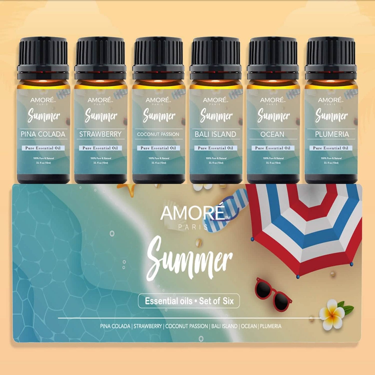 6-Pack: Summer Vibe Fresh Scented Aromatherapy Essential Oil For Diffusers Humidifiers DailySale