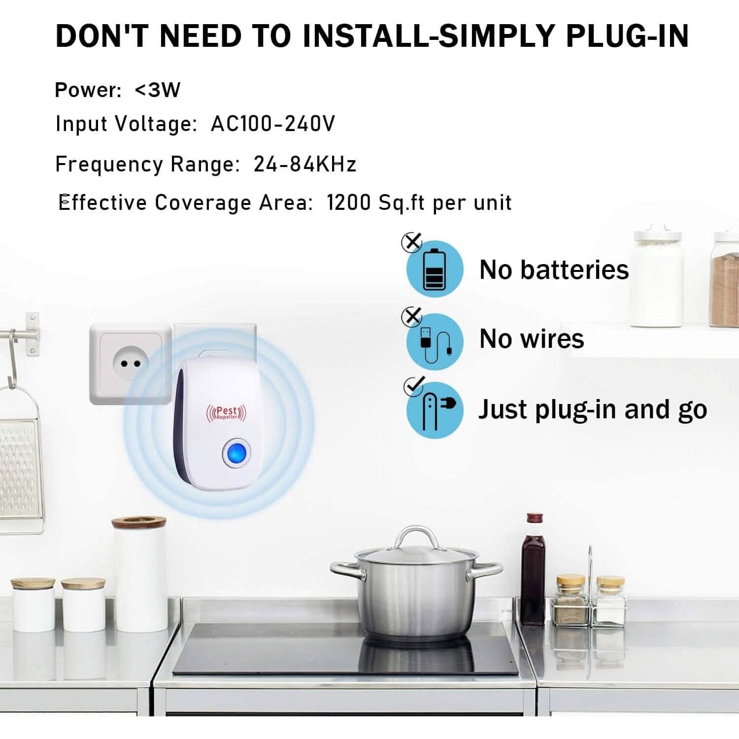 6-Pack: Ultrasonic Pest Repeller Electronic Plug in Pest Control DailySale