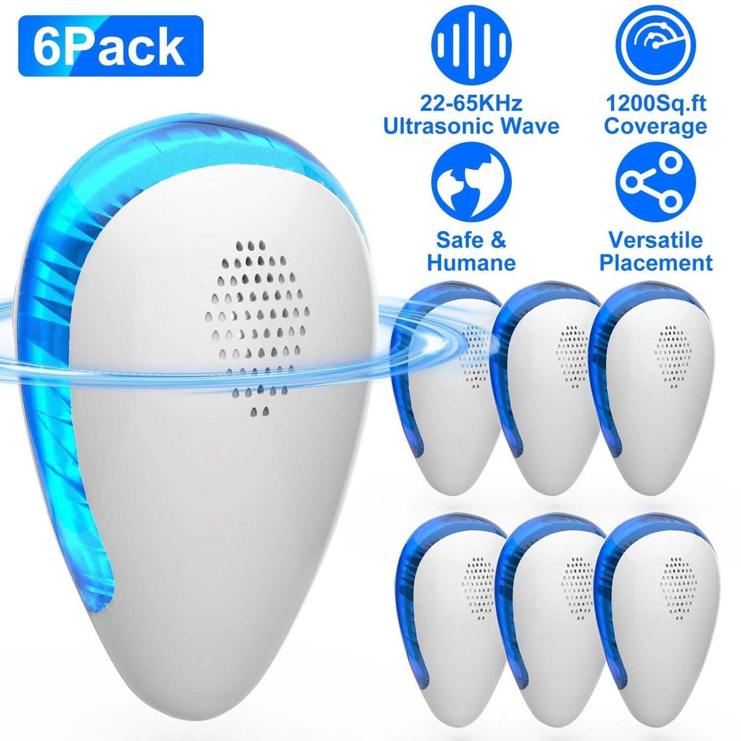 6-Pack: Ultrasonic Pest Repeller Indoor Plug in Bug Repellent DailySale