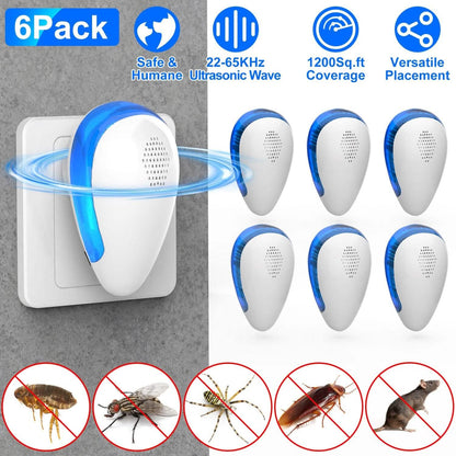 6-Pack: Ultrasonic Pest Repeller Indoor Plug in Bug Repellent DailySale