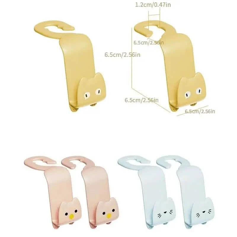 6-Pack: Universal Car Seat Hanger Hooks Cute Cartoon Double-hook DailySale