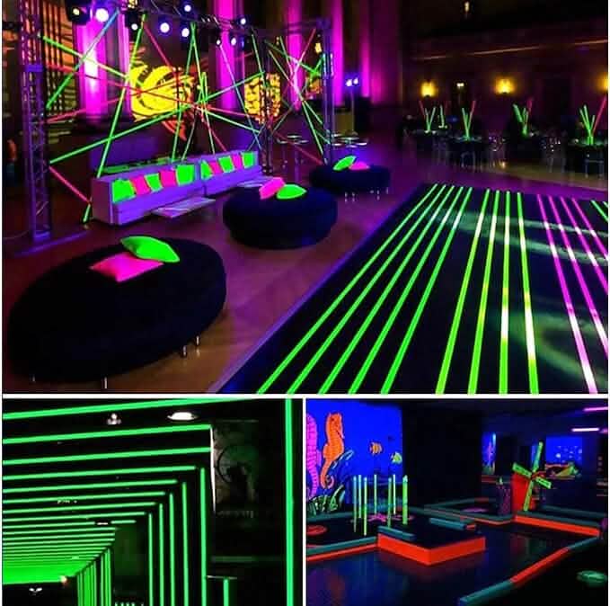 6-Pack: UV Gaffer Fluorescent Party Tape Blacklight Reactive Glow In The Dark Tape DailySale
