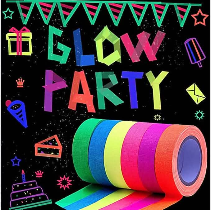 6-Pack: UV Gaffer Fluorescent Party Tape Blacklight Reactive Glow In The Dark Tape DailySale