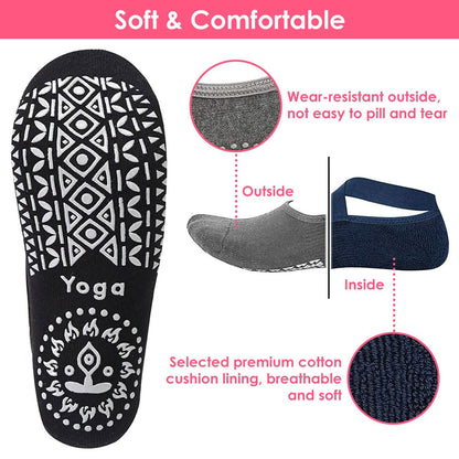 6-Pack: Women Yoga Socks with Straps Non-Slip Grips DailySale