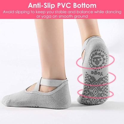 6-Pack: Women Yoga Socks with Straps Non-Slip Grips DailySale