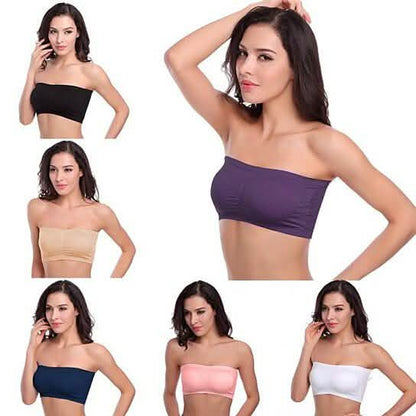 6-Pack: Women's Seamless Bandeau Tube Padded Bralettes DailySale