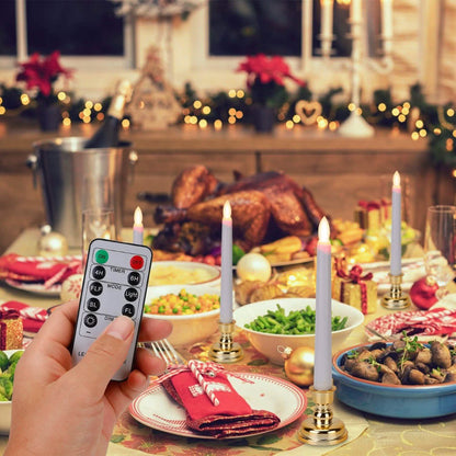 6-Packs: Flameless Taper Candles with 4 Light Modes and Remote Control DailySale