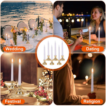 6-Packs: Flameless Taper Candles with 4 Light Modes and Remote Control DailySale