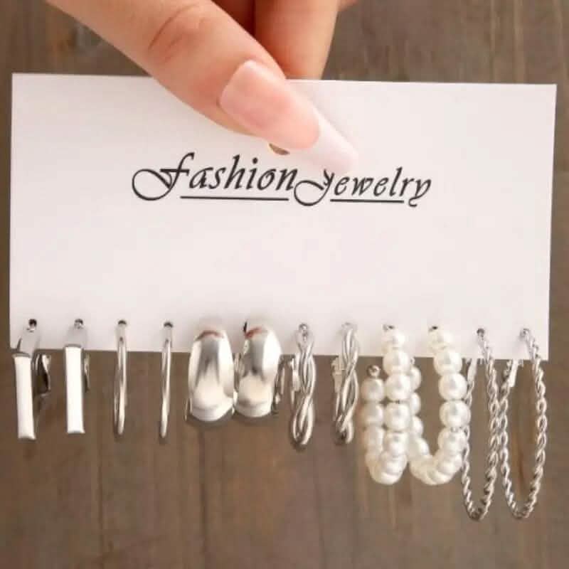 6-Pairs: Vintage Gold C-Shaped Hoop Earrings DailySale