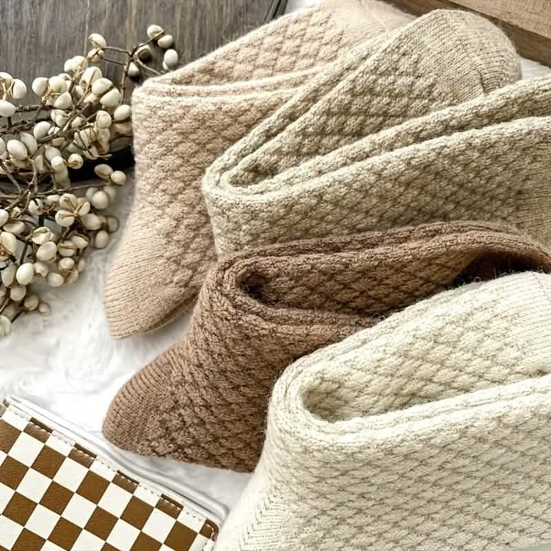 6-Pairs: Autumn and Winter Thick Warm Solid Socks DailySale