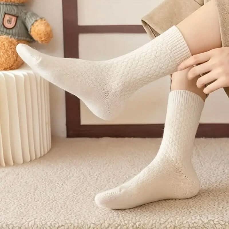 6-Pairs: Autumn and Winter Thick Warm Solid Socks DailySale