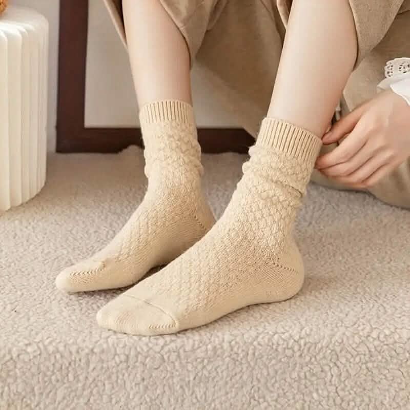 6-Pairs: Autumn and Winter Thick Warm Solid Socks DailySale