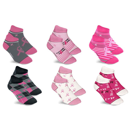 6-Pairs: Breast Cancer Awareness Ankle Compression Socks DailySale