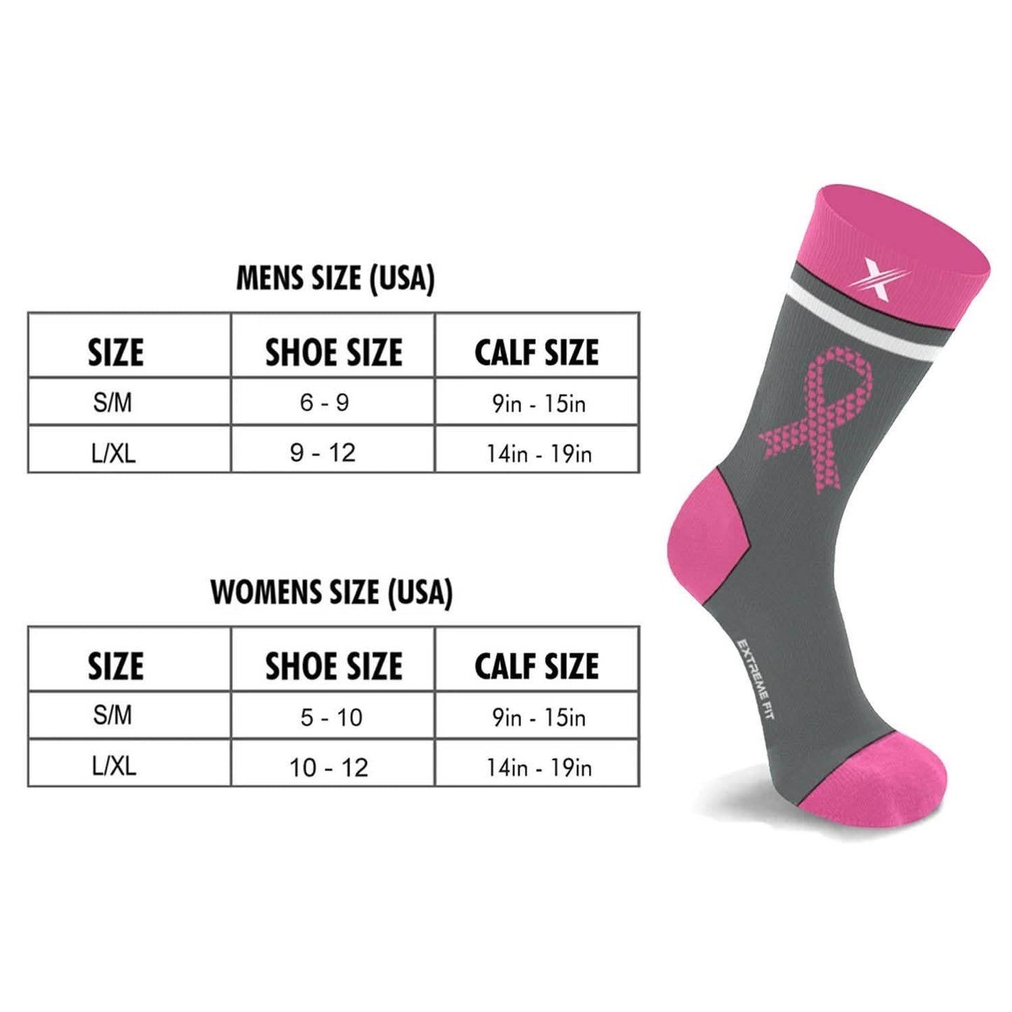 6-Pairs: Breast Cancer Awareness Crew Length Everyday Wear Compression Socks DailySale