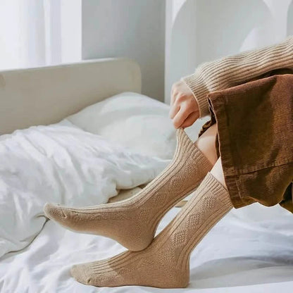 6-Pairs: Thick & Warm Cream Color Sock DailySale