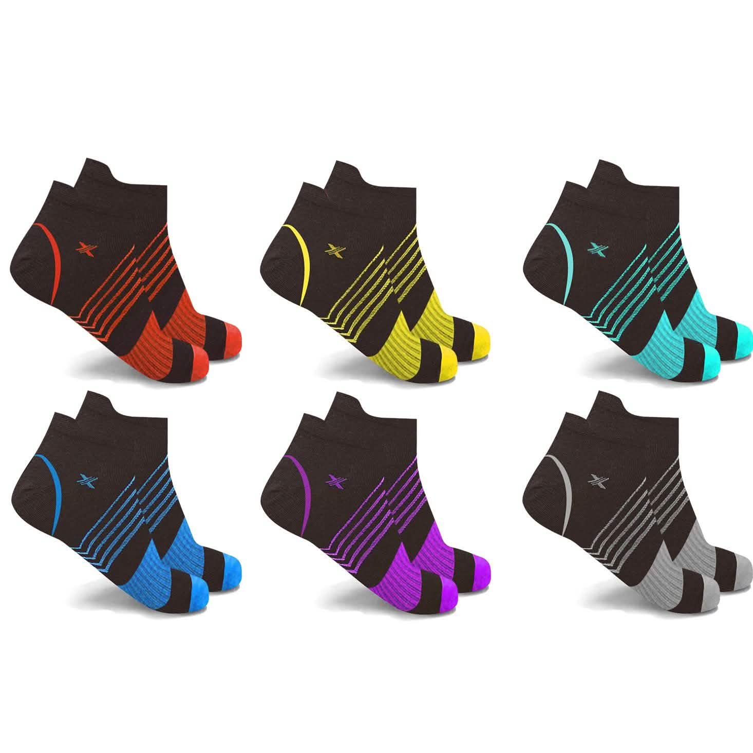 6-Pairs: Ultra V-Striped Ankle Compression Socks DailySale