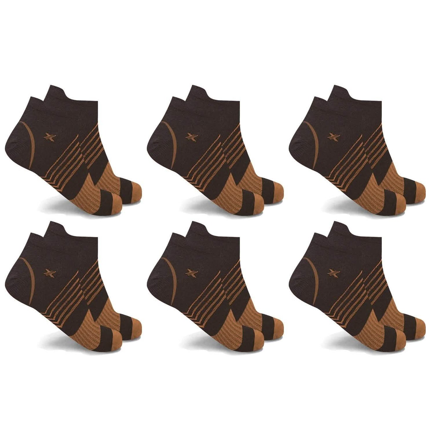 6-Pairs: Ultra V-Striped Ankle Compression Socks DailySale