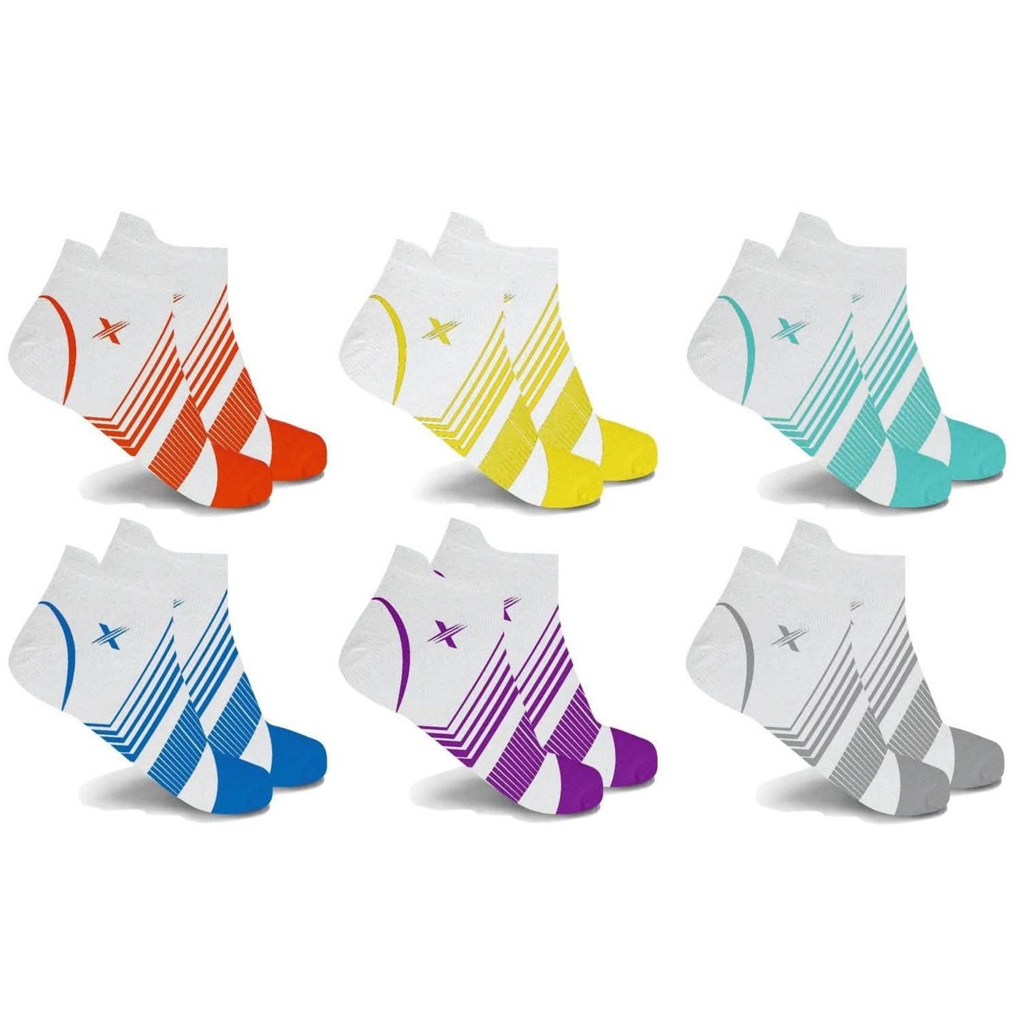 6-Pairs: Ultra V-Striped Ankle Compression Socks DailySale