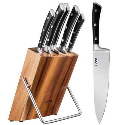 6-Piece: Aicok German Stainless Steel Kitchen Knife Set DailySale