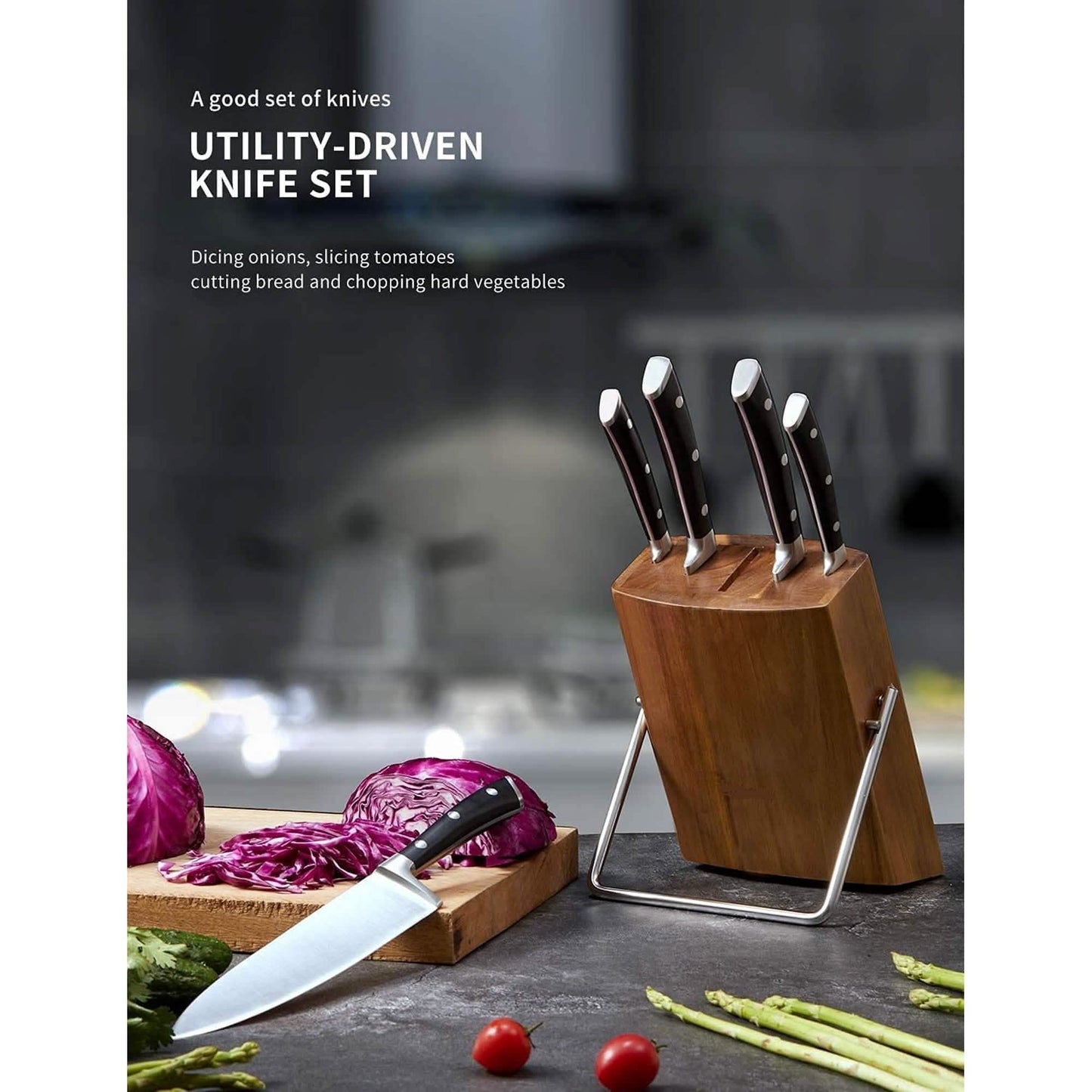 6-Piece: Aicok German Stainless Steel Kitchen Knife Set DailySale