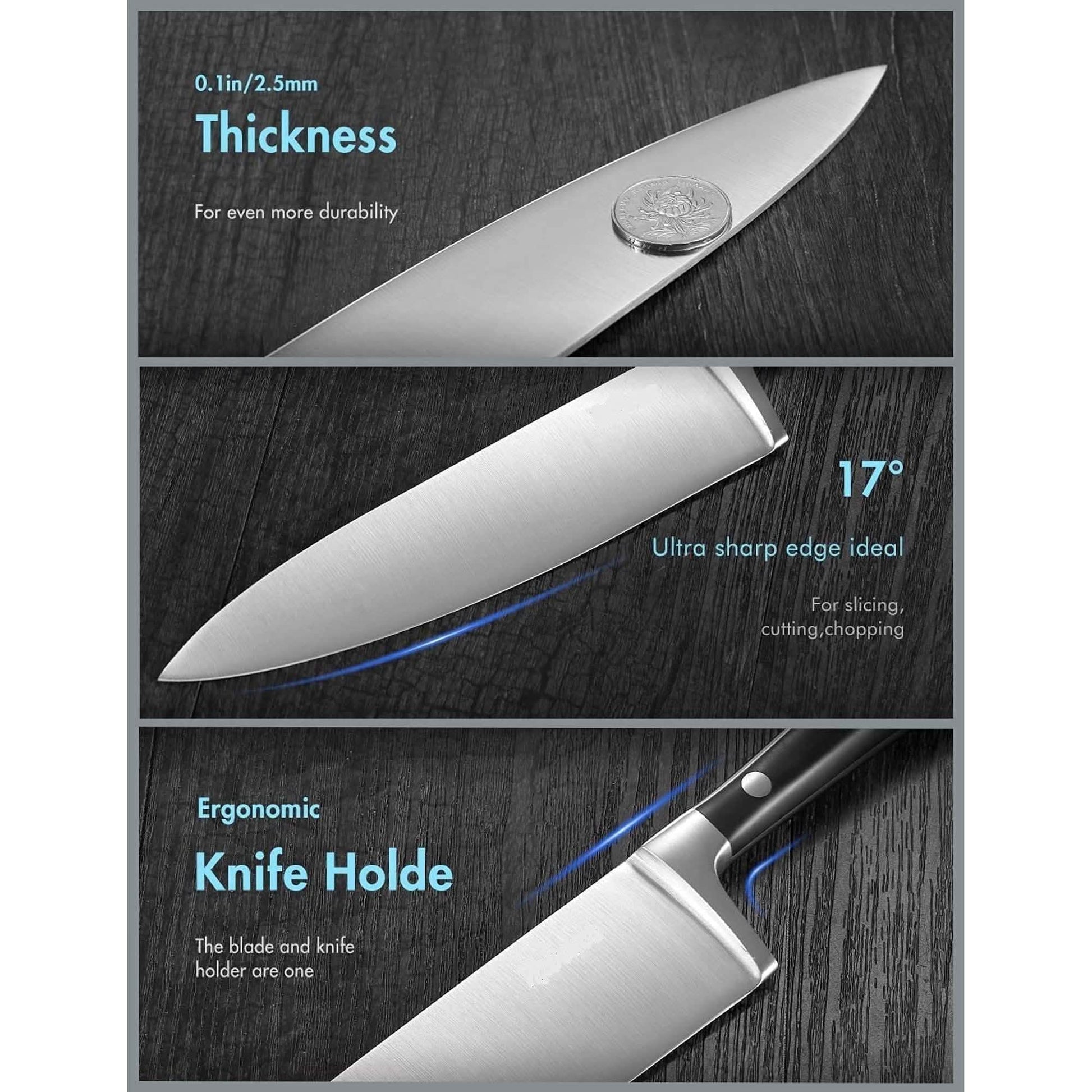 6-Piece: Aicok German Stainless Steel Kitchen Knife Set DailySale
