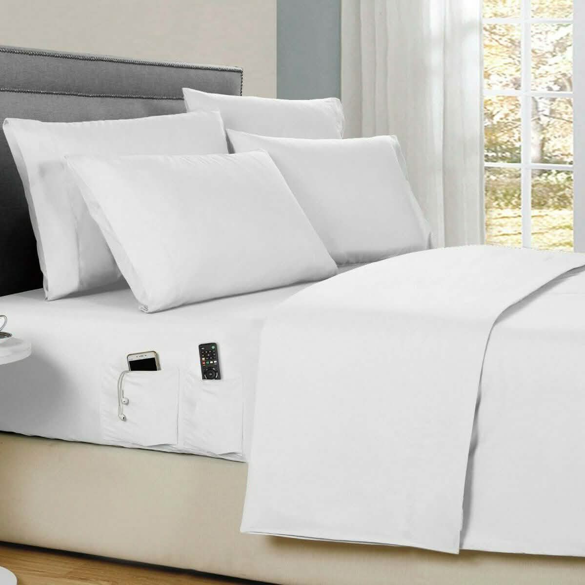 6-Piece: Bamboo Smart Sheet Set With Storage Pocket DailySale