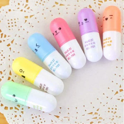 6-Piece: Cute Pill Shape Mini Highlighter Marker DailySale