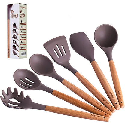 6-Piece: Maphyton Nonstick Silicone Cooking Utensils Set DailySale
